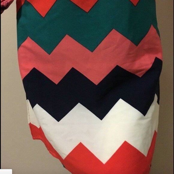 SOLD——Colorful Chevron Striped Loose Dress - Picture 5 of 8